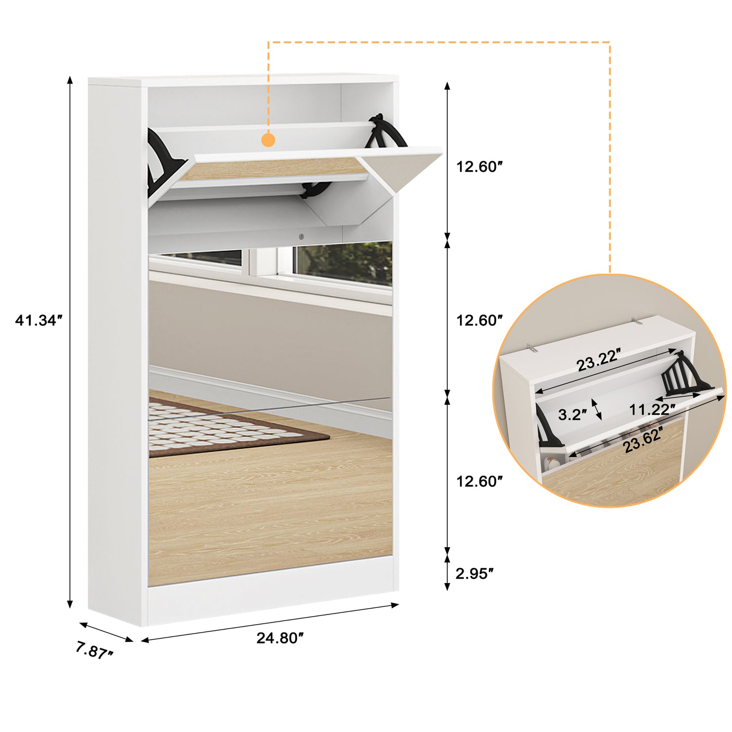 Somerset Modern Shoe Cabinet Organizer