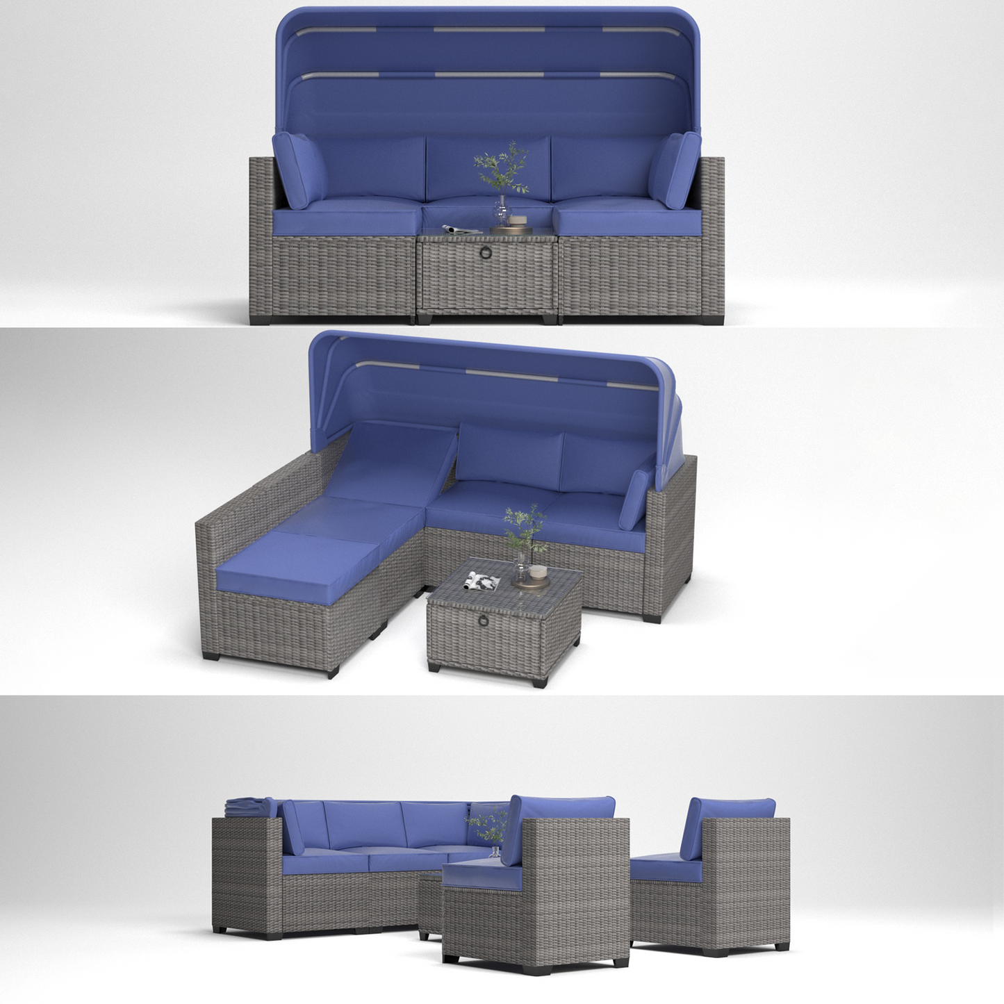 Niles Contemporary Outdoor Rattan Set