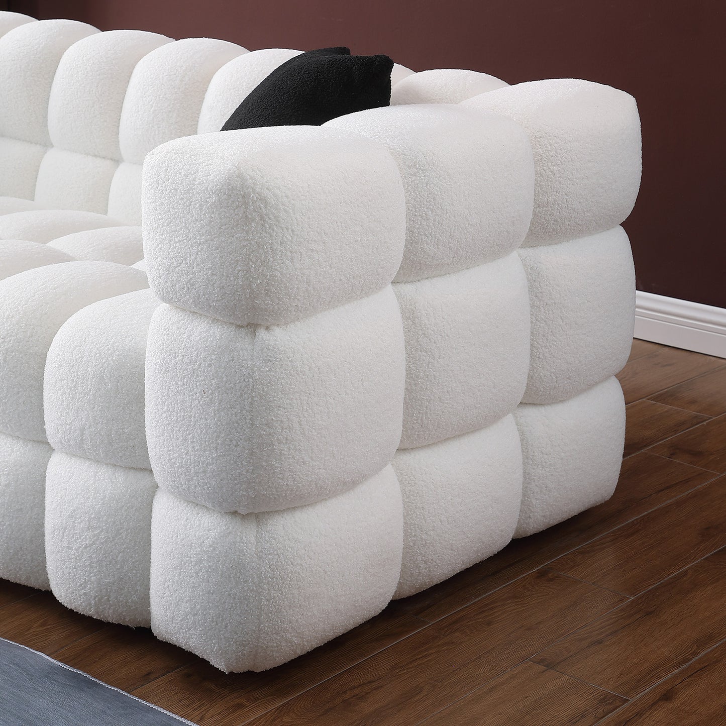 Silverleaf Contemporary Marshmallow Boucle Sofa