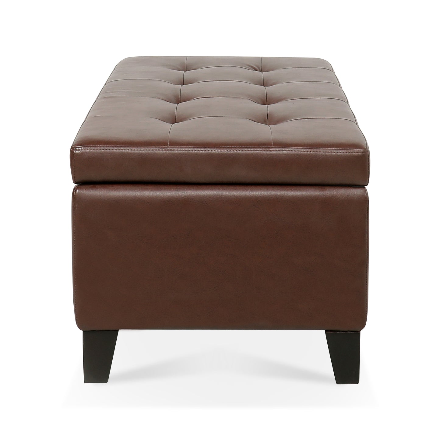 Marites Modern Leather Storage Ottoman