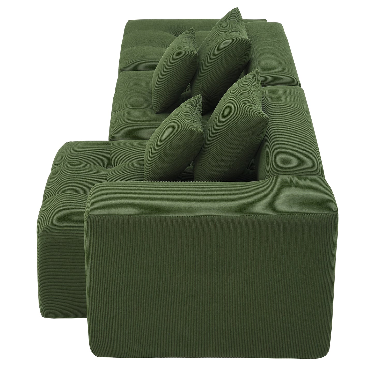 Eda Contemporary Modular Corduroy Sectional Sofa