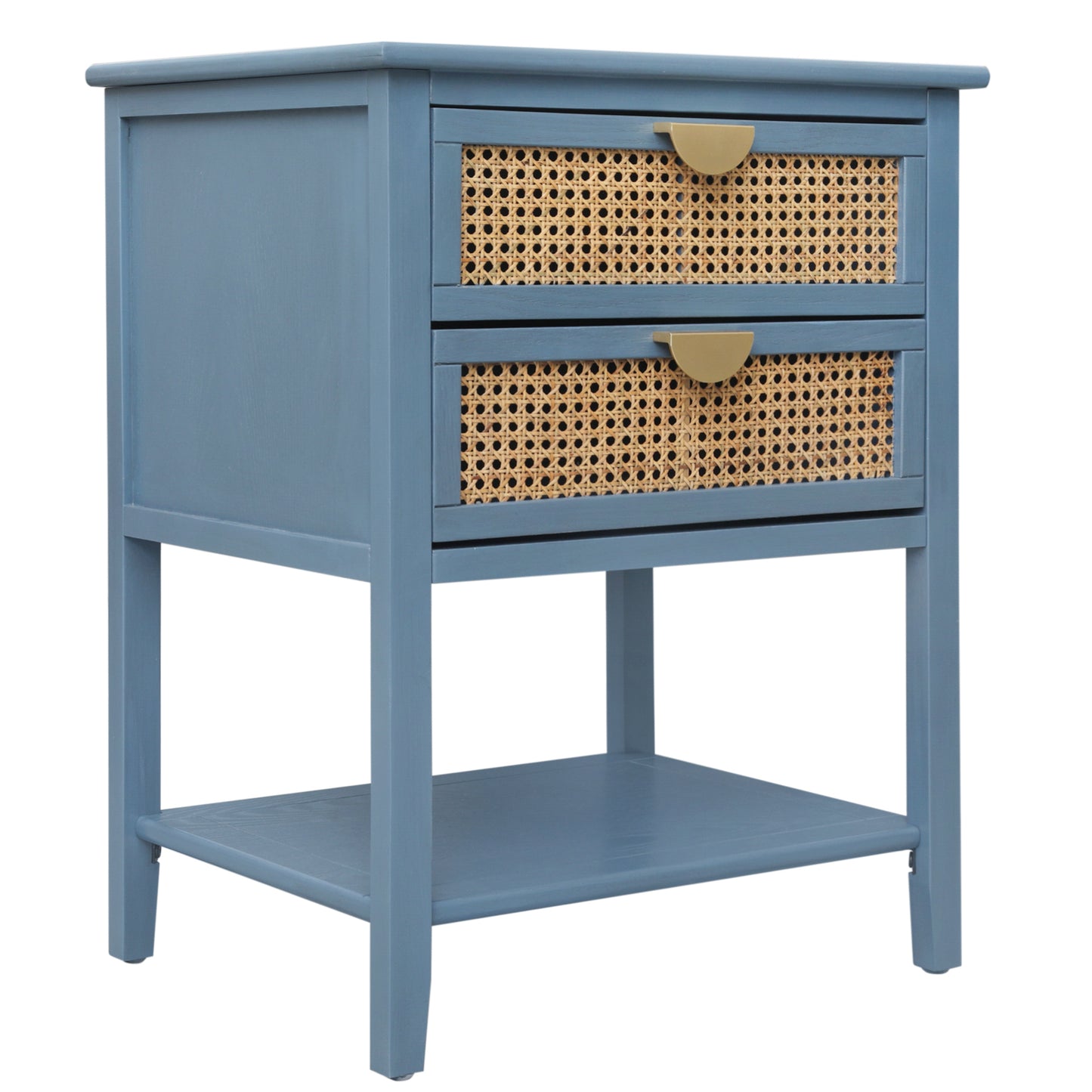 Amity Mid-Century Natural Rattan Side Table
