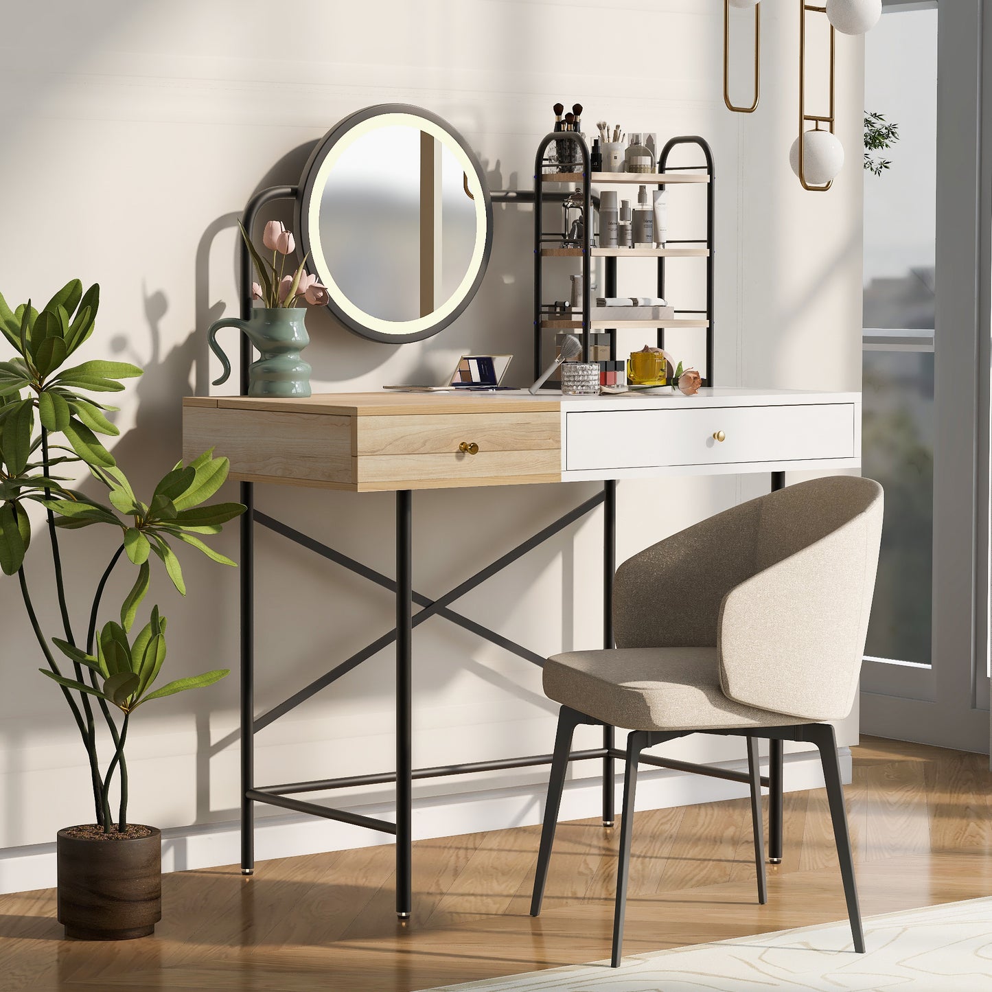 Elmcrest Contemporary Makeup Vanity Desk