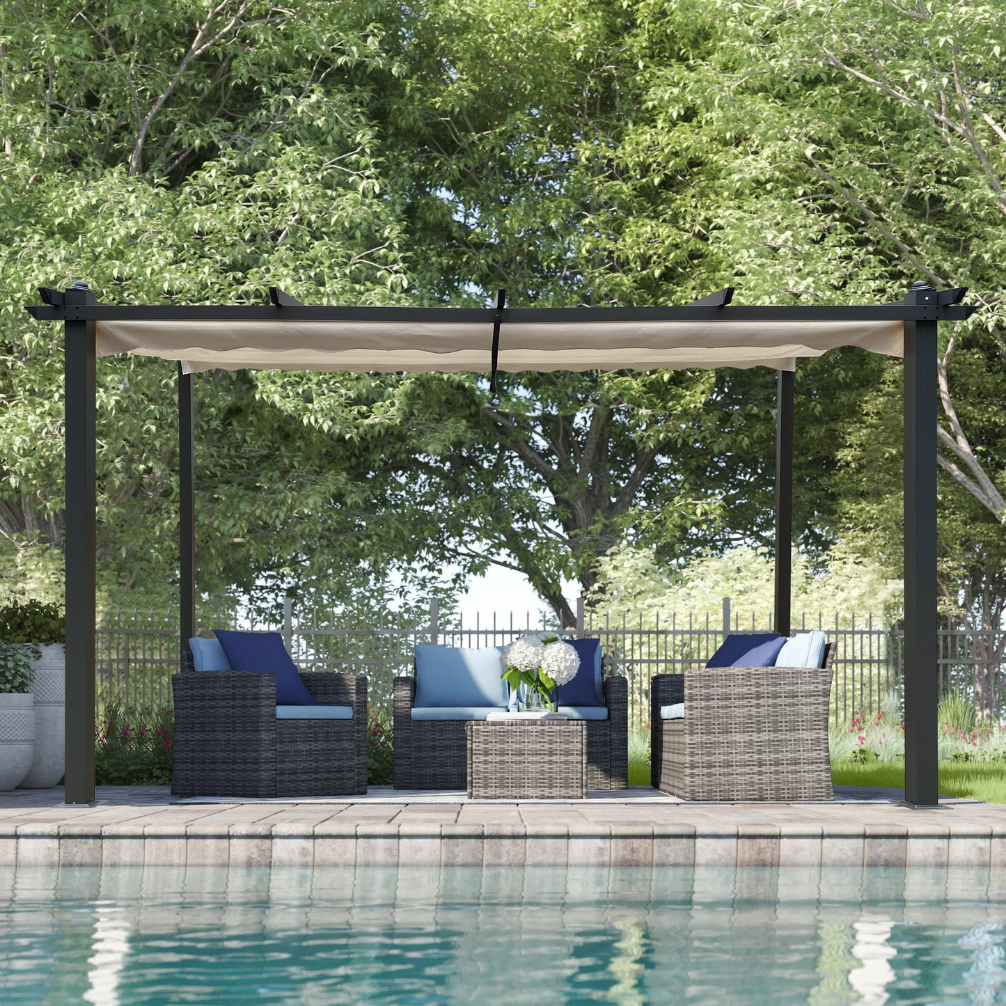 Mission Modern Retractable Sun Pergola