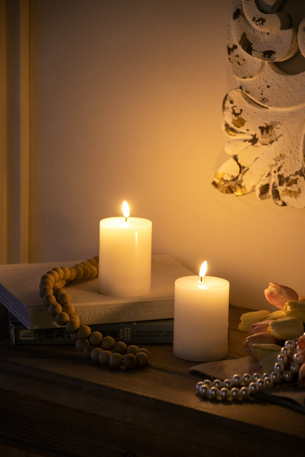 Elmcrest Contemporary Candles with Remote Control Timer