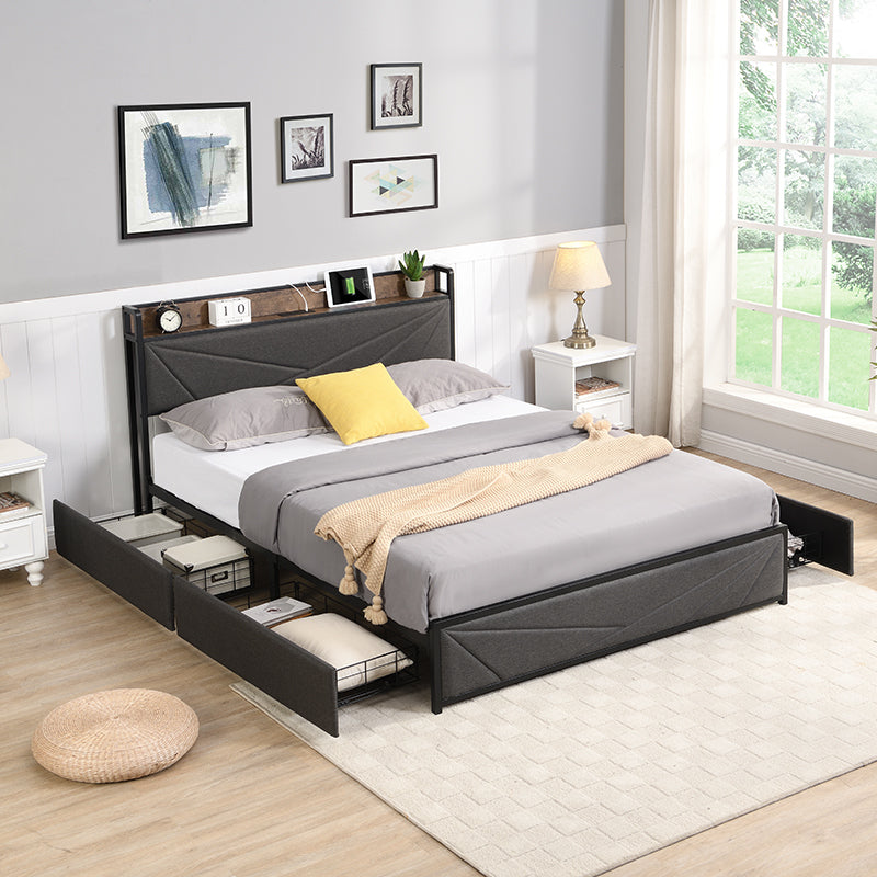 Justo Modern Charging Queen Bed