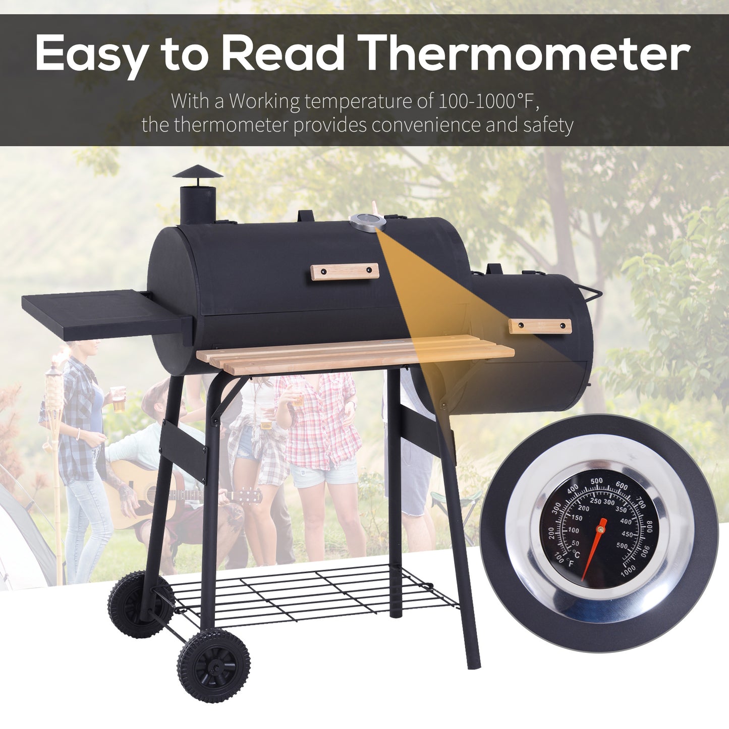 Cleo Industrial Charcoal BBQ Grill Combo