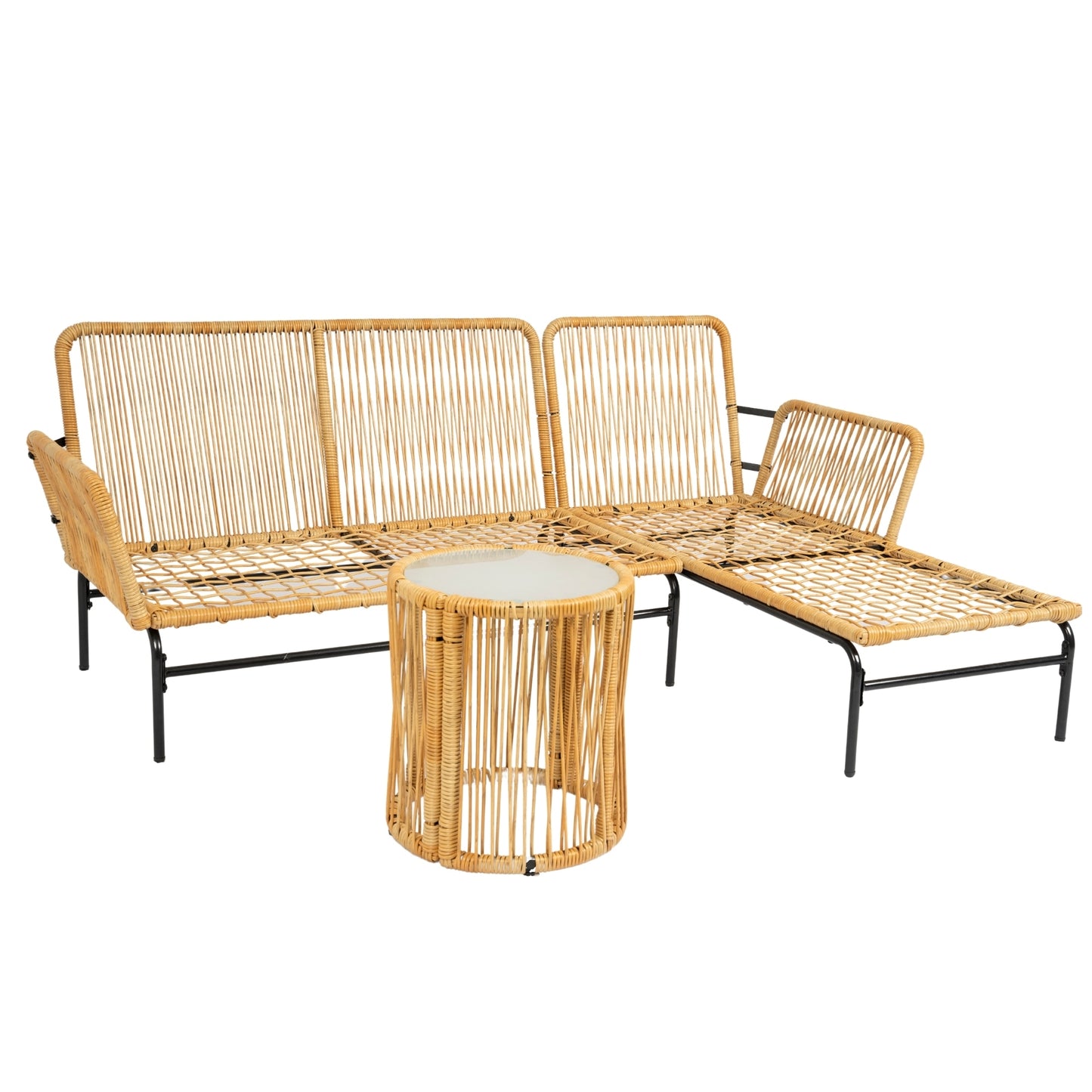 Marcel Modern Natural Wicker Patio Set