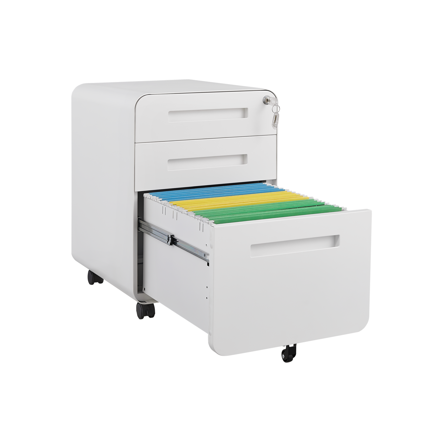 Warmsprings Modern Mobile File Cabinet White