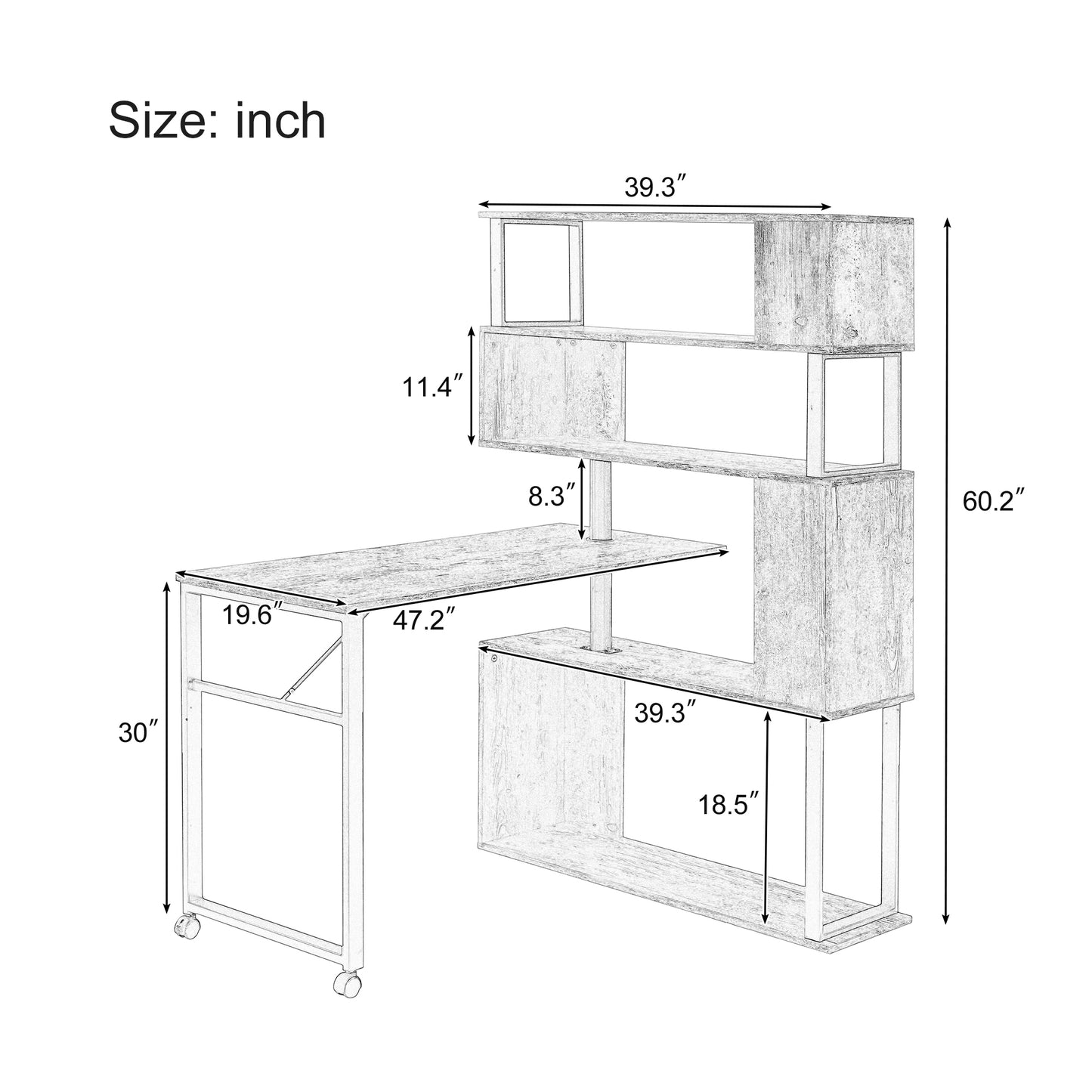Somerset Modern Tiger L-Shaped Office Desk