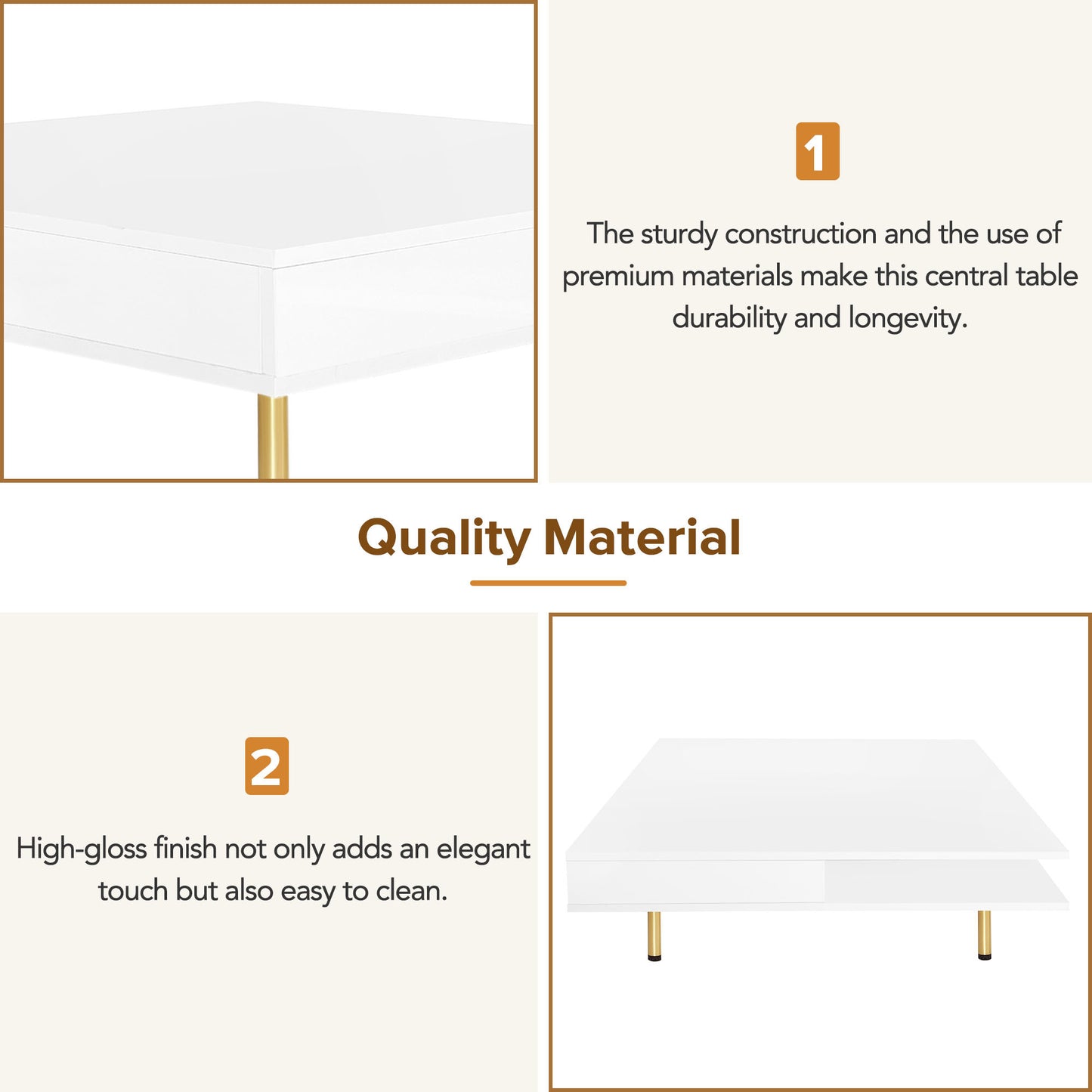 Warmsprings Modern High Gloss Coffee Table