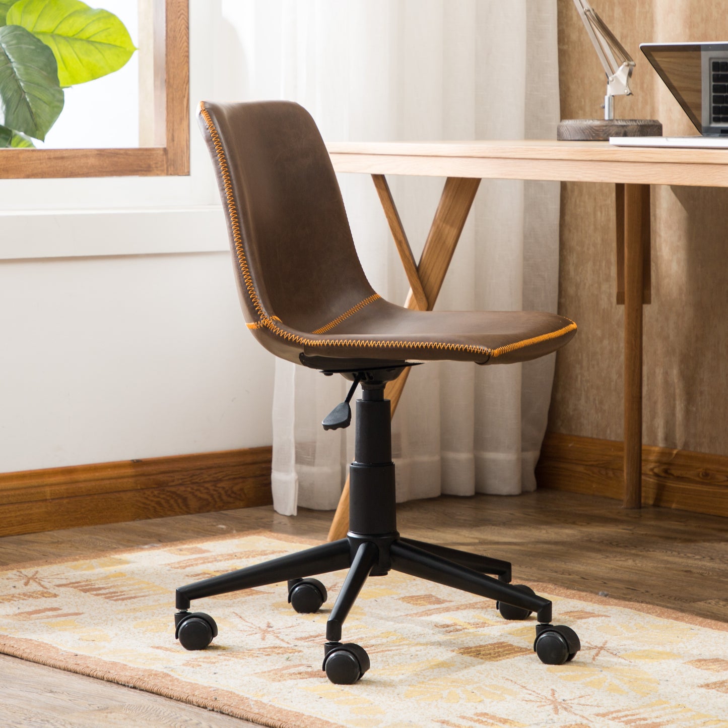 Healdsburg Modern Faux Leather Swivel Office Chair