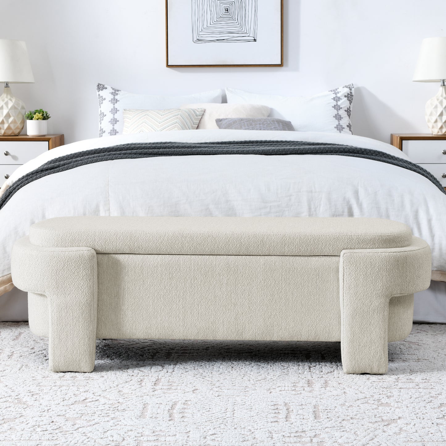 Centerville Contemporary Linen Storage Bench
