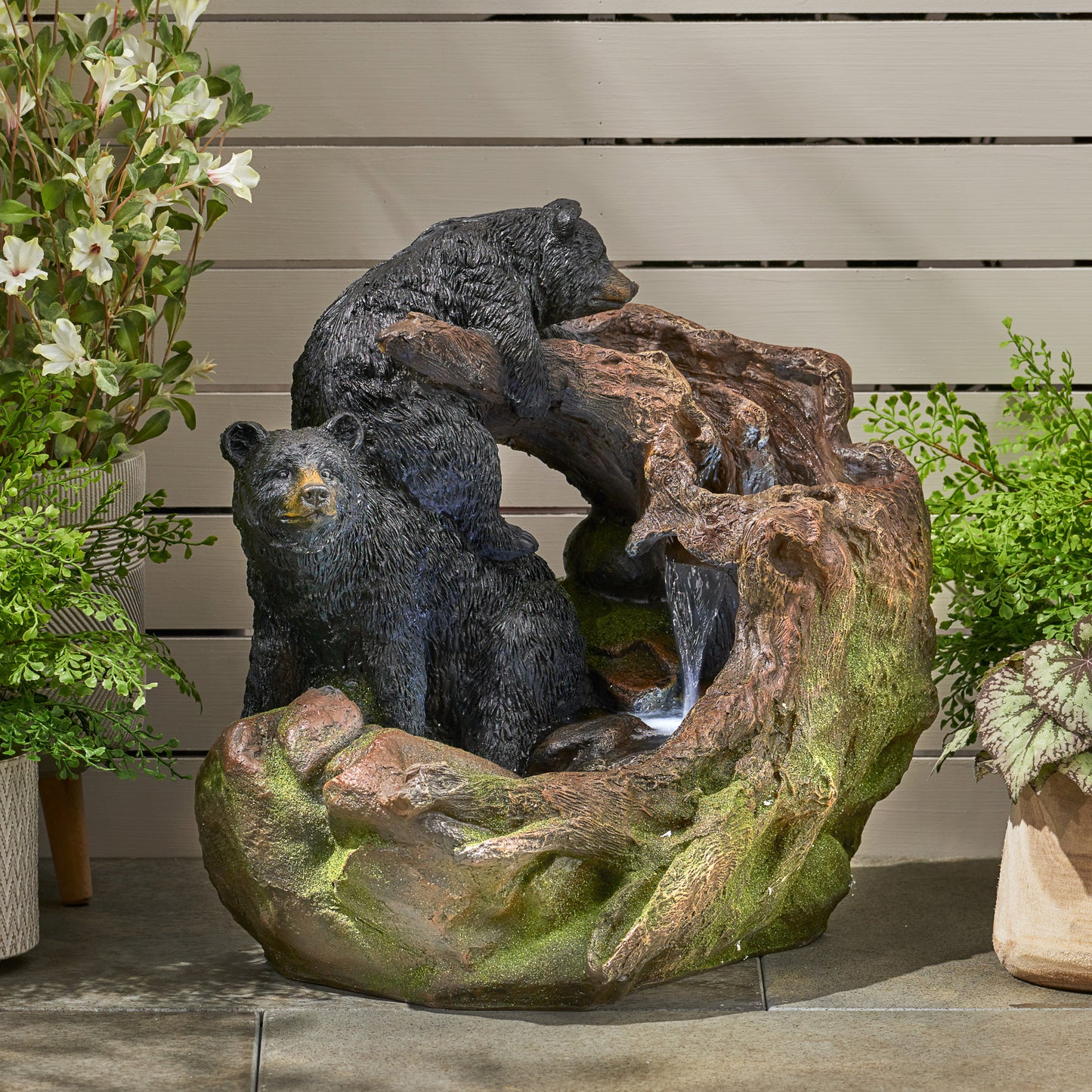 Irvington Contemporary Lighted Outdoor Fountain