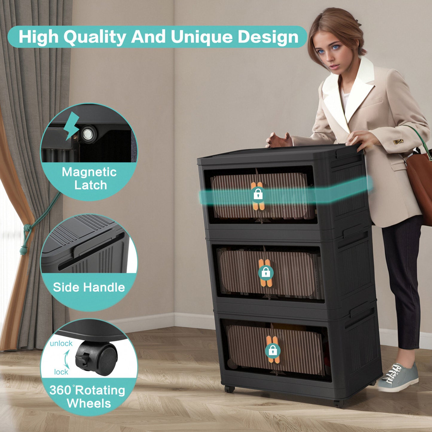 Napa Modern Folding Storage Cabinet