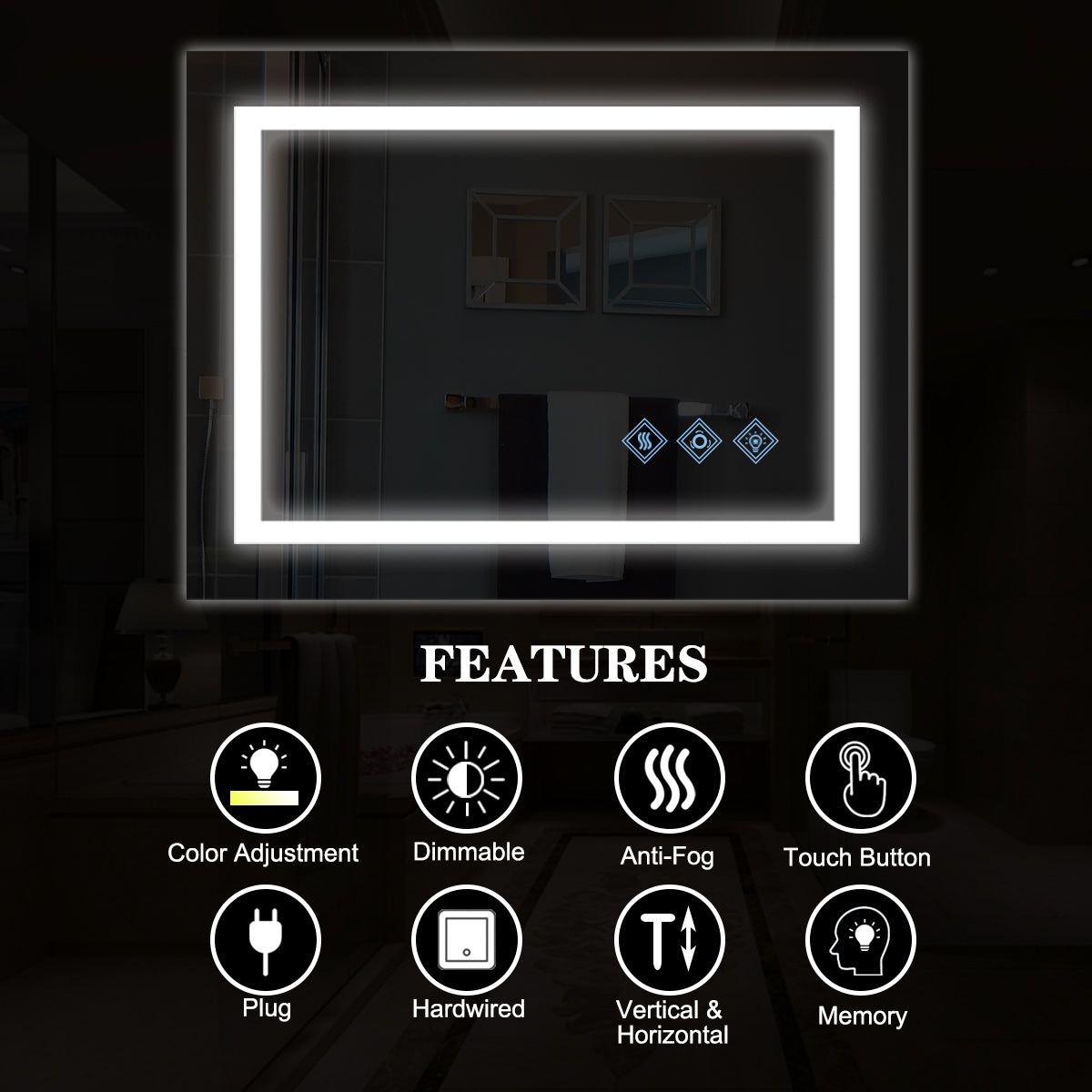 Centerville Modern Brushed LED Mirror