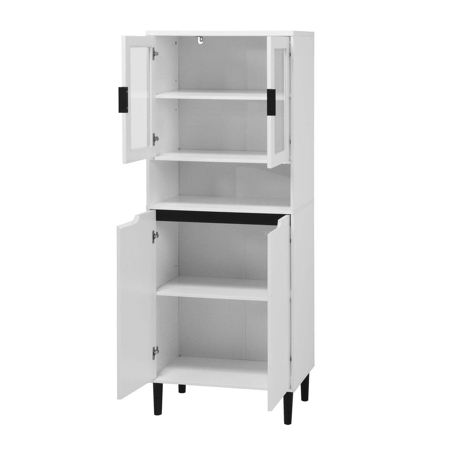 Calista Modern Tempered Glass Storage Cabinet