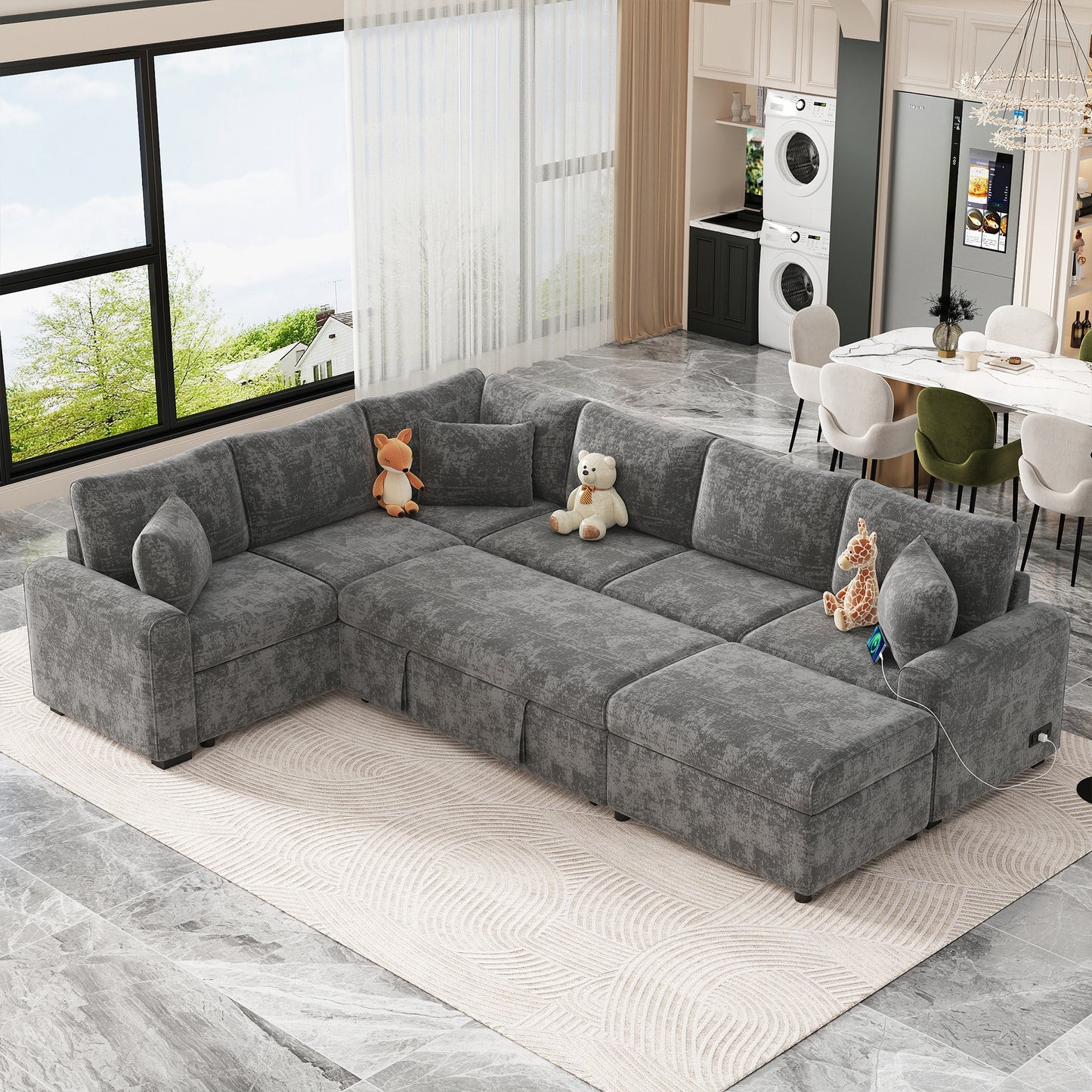 Warmsprings Contemporary Hudson Fabric Sleeper Sofa