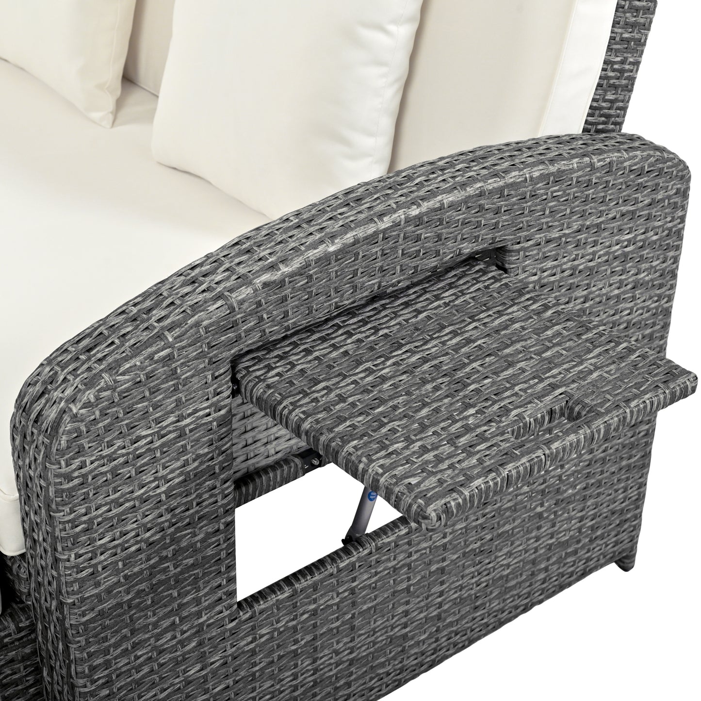 Healdsburg Contemporary Wicker Rattan Reclining Daybed
