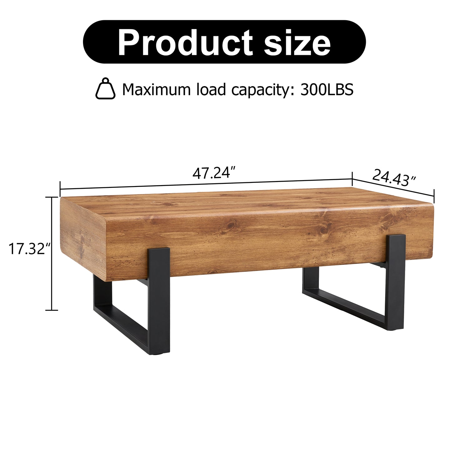 Ghivi Industrial Rustic Elegance Coffee Table