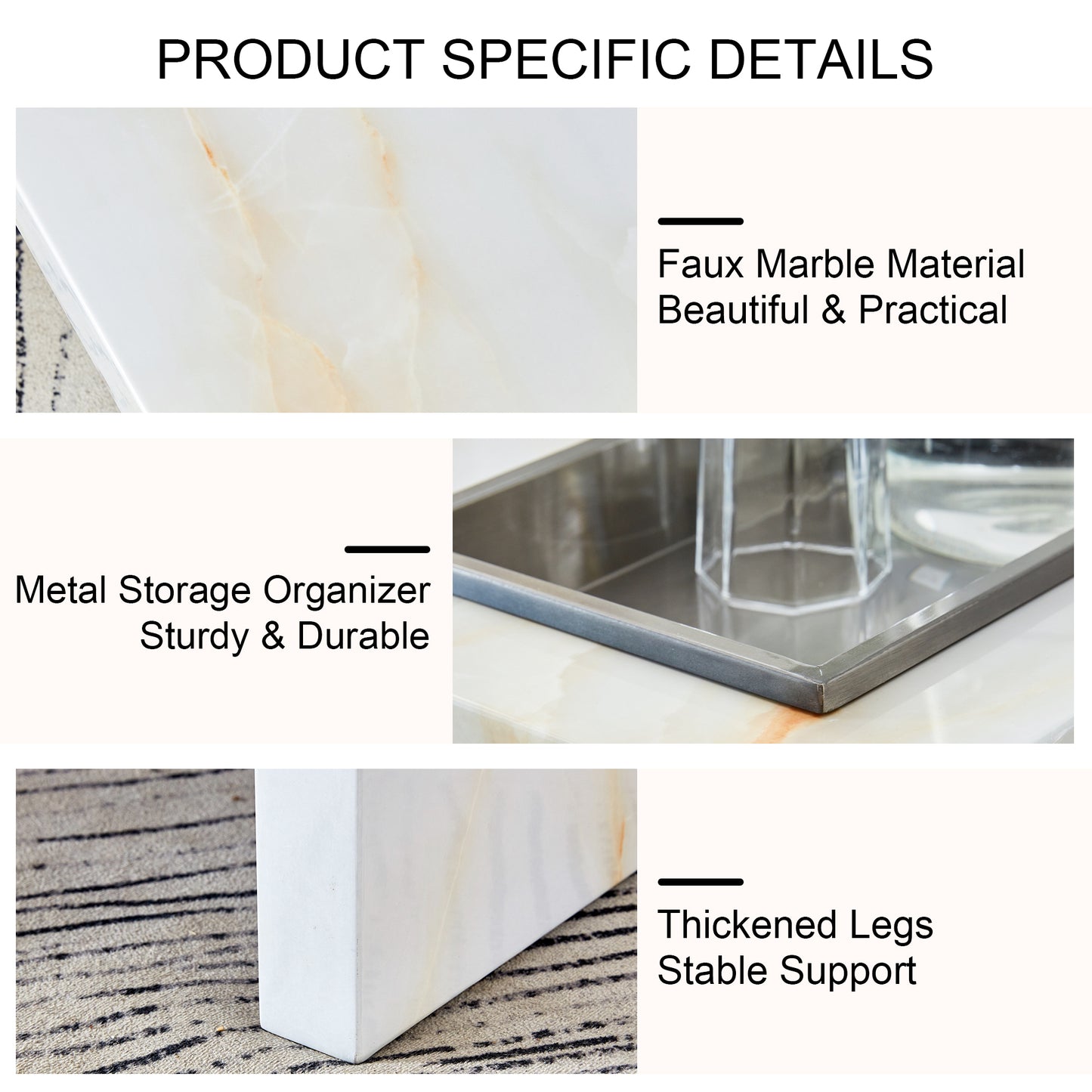 Marites Modern Elegance Marble Coffee Table