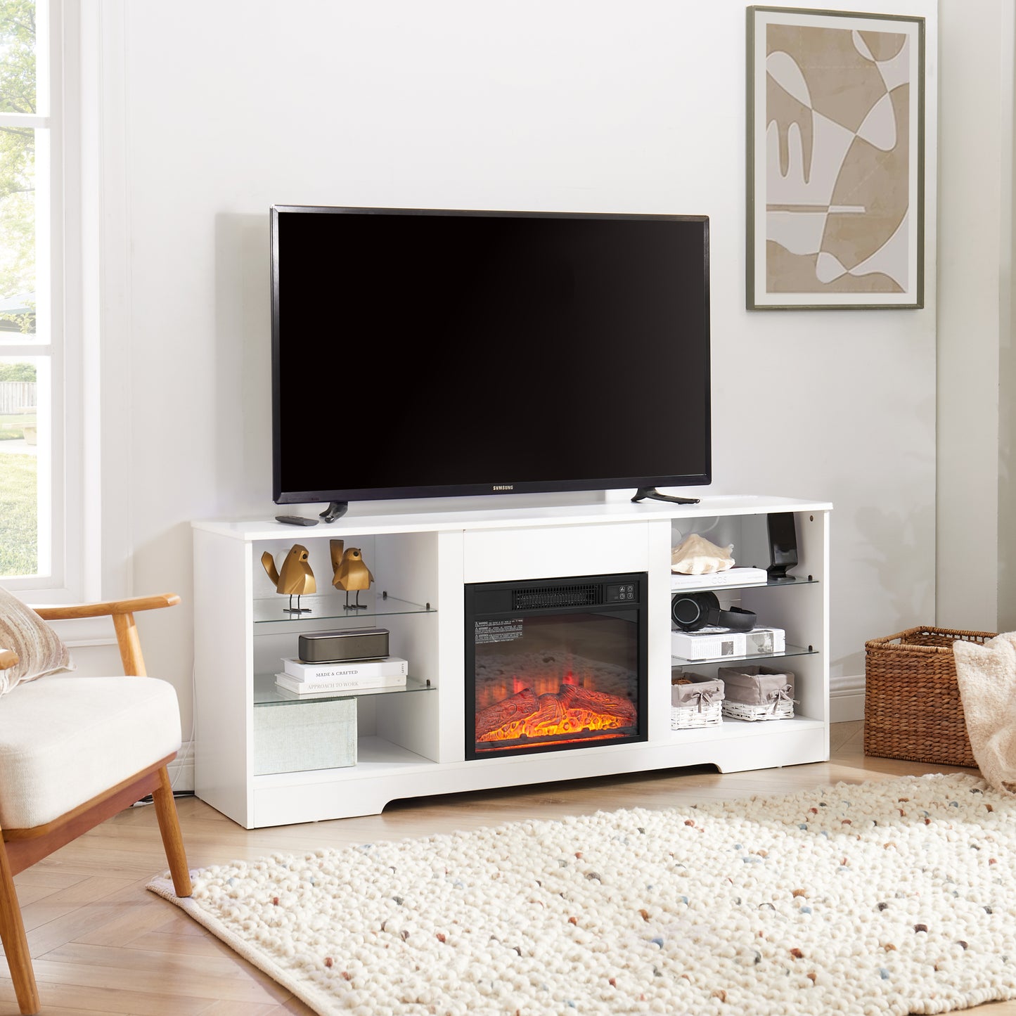 Marcel Modern LED Fireplace TV Stand