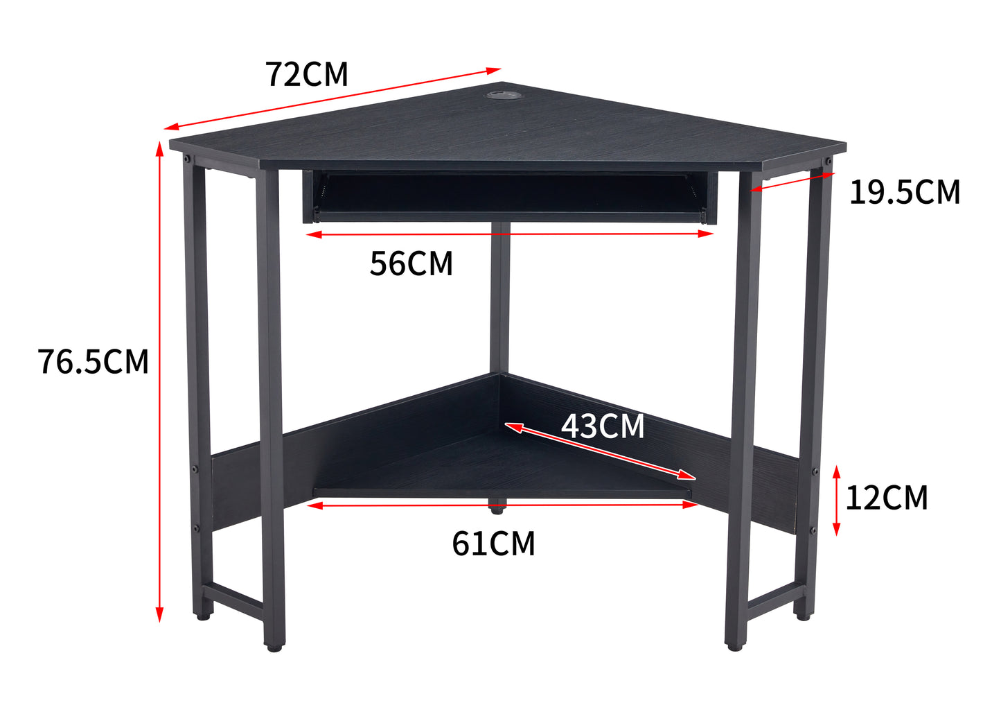 Niles Modern Triangle Corner Computer Desk