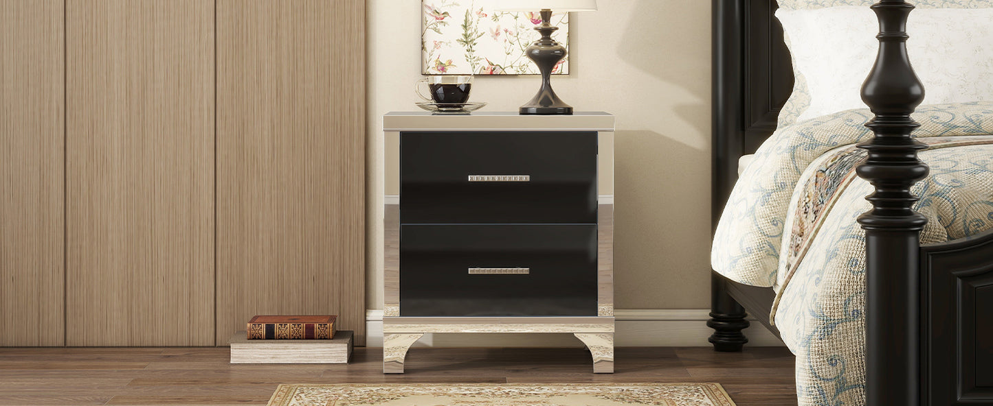 Silverleaf Modern Mirrored Nightstand