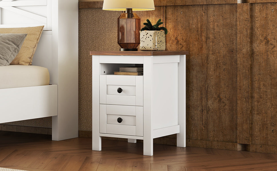 Warmsprings Modern Farmhouse Wooden Nightstand