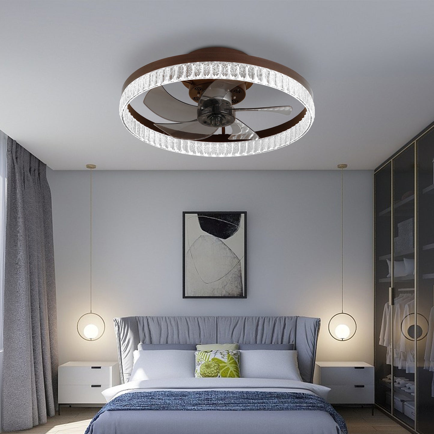 Healdsburg Modern LED Chandelier Fan