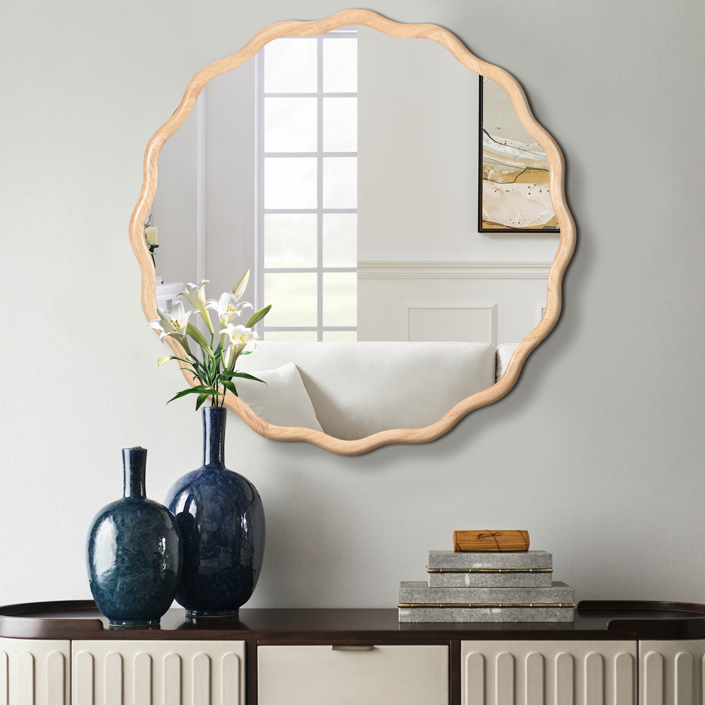 Napa Craftsman Wood Wavy Vanity Mirror