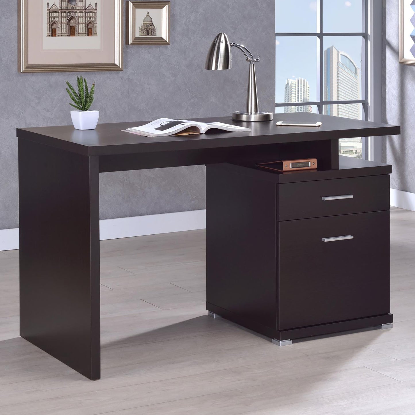 Centerville Modern Auburn Cappuccino Office Desk