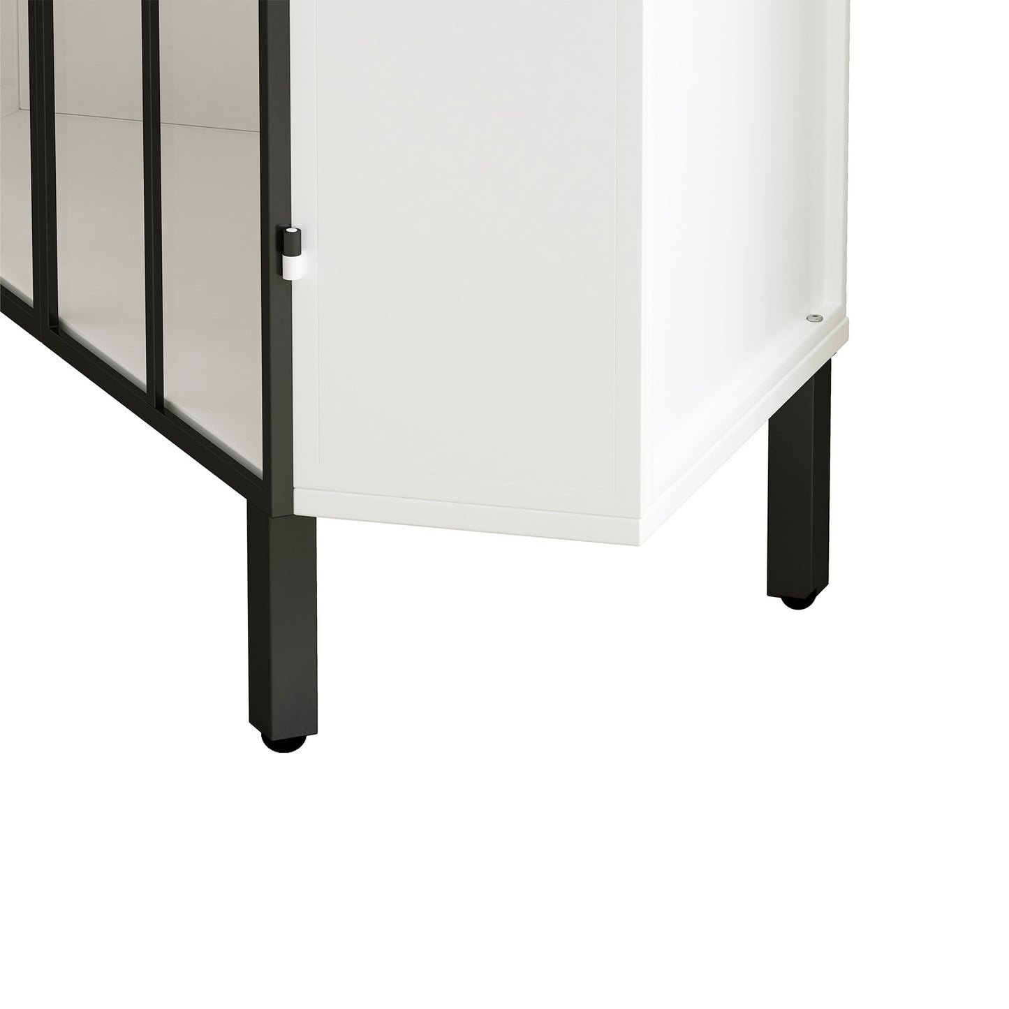 Mission Contemporary Glass Hexagonal Corner Cabinet