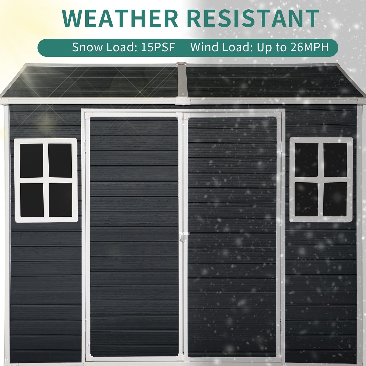 Elmcrest Modern Carbon Garden Shed
