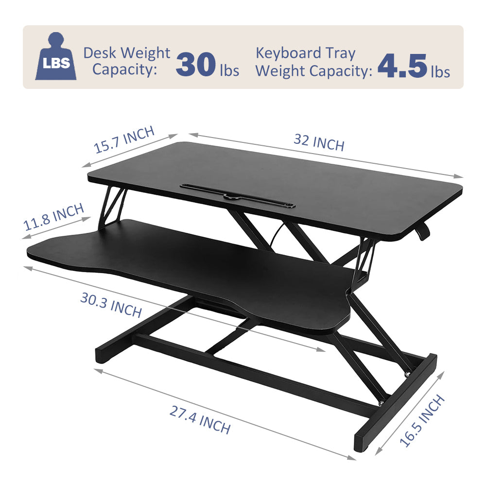 Emery Modern Adjustable Desk Riser Converter