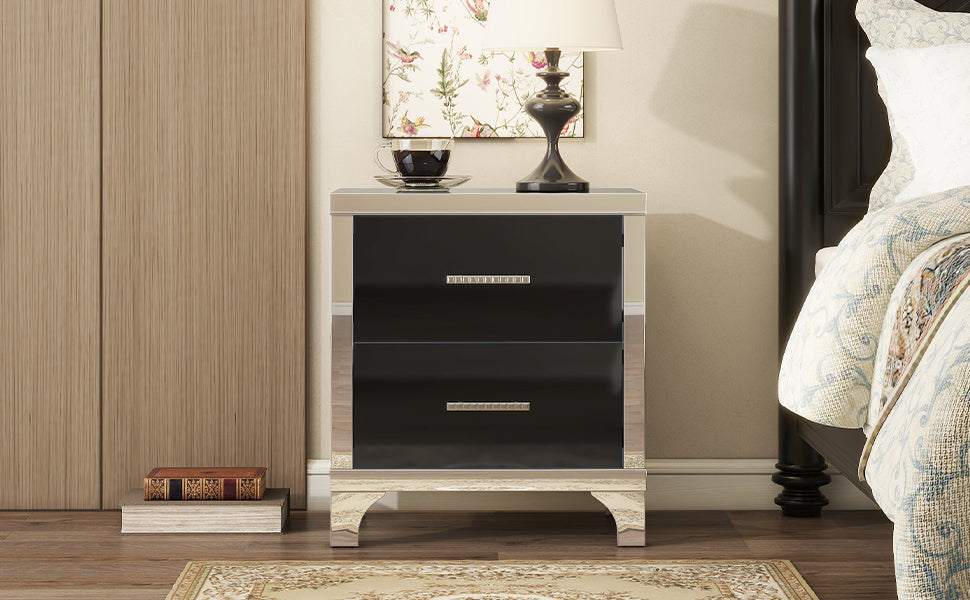 Silverleaf Modern Mirrored Nightstand