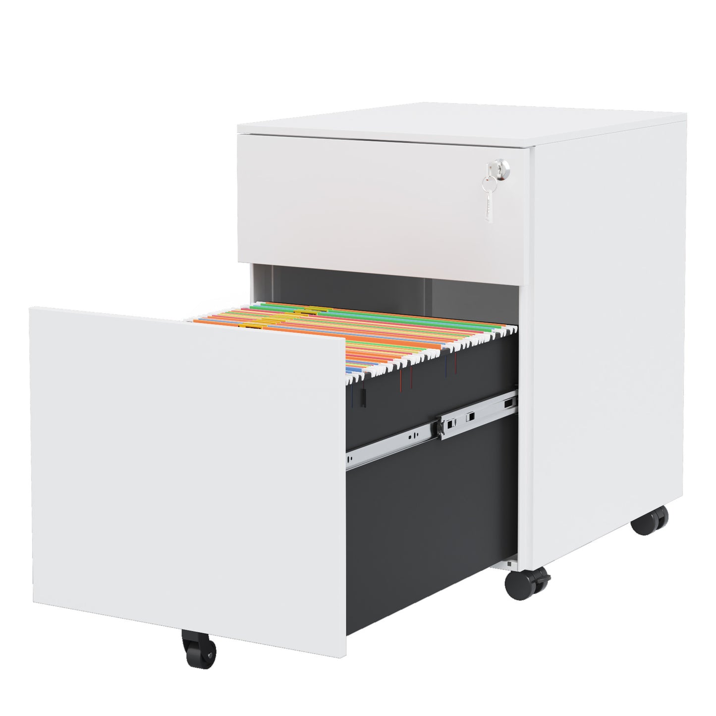 Somerset Modern Mobile File Cabinet Lock
