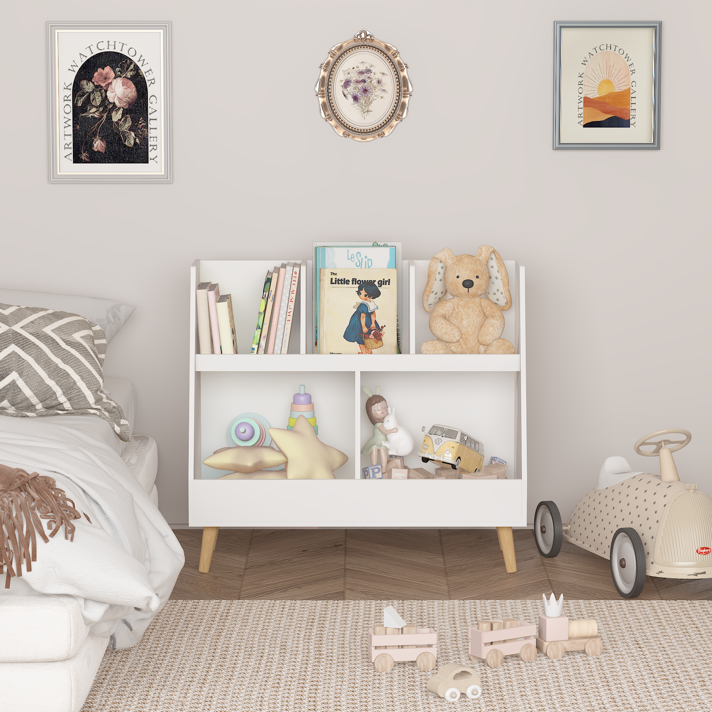 Healdsburg Craftsman Kids shelf Cubbies Organizer
