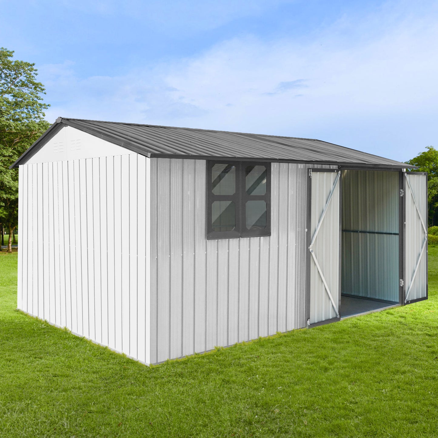 Cleo Industrial Metal Garden Shed