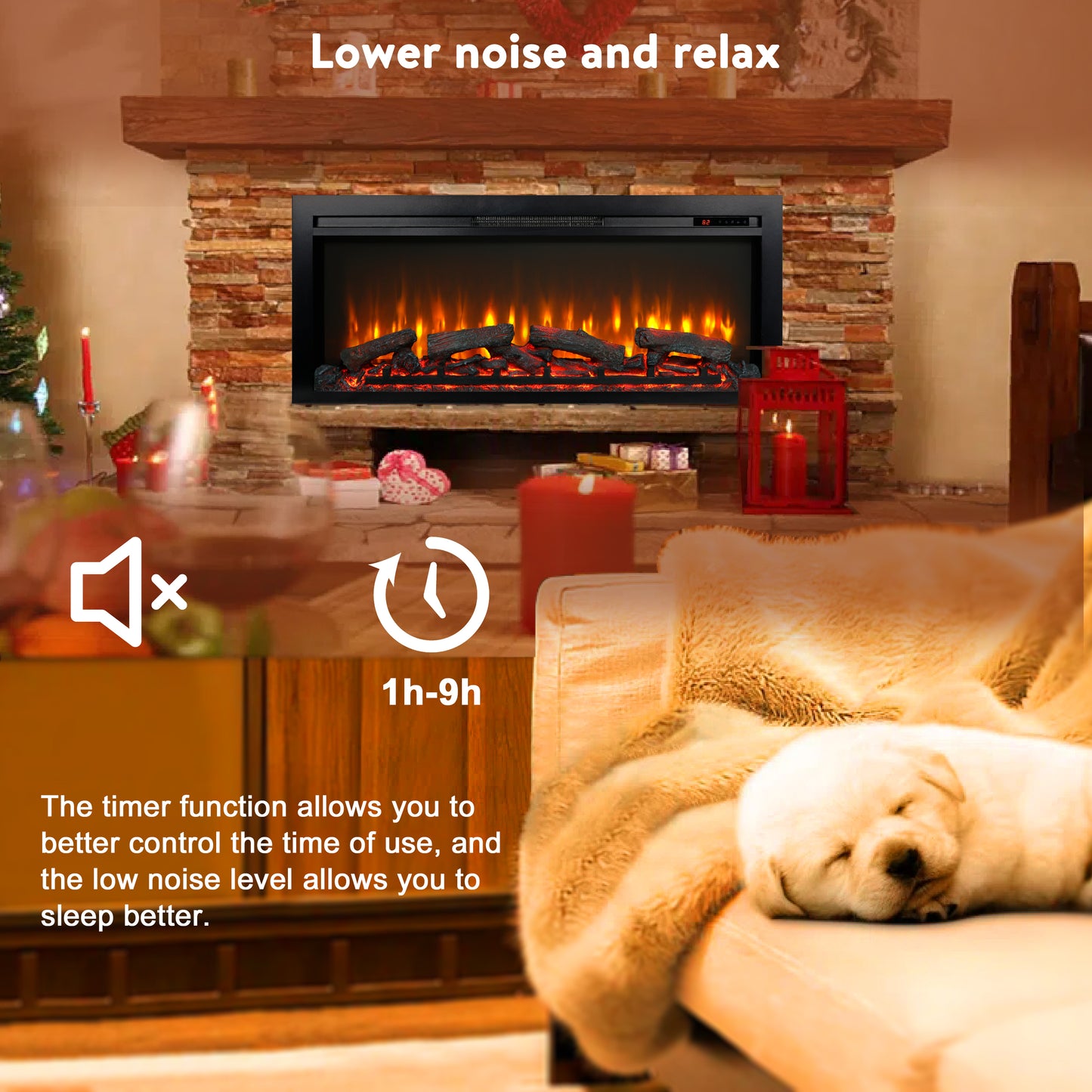 Lazzareschi Modern Electric Fireplace Heater