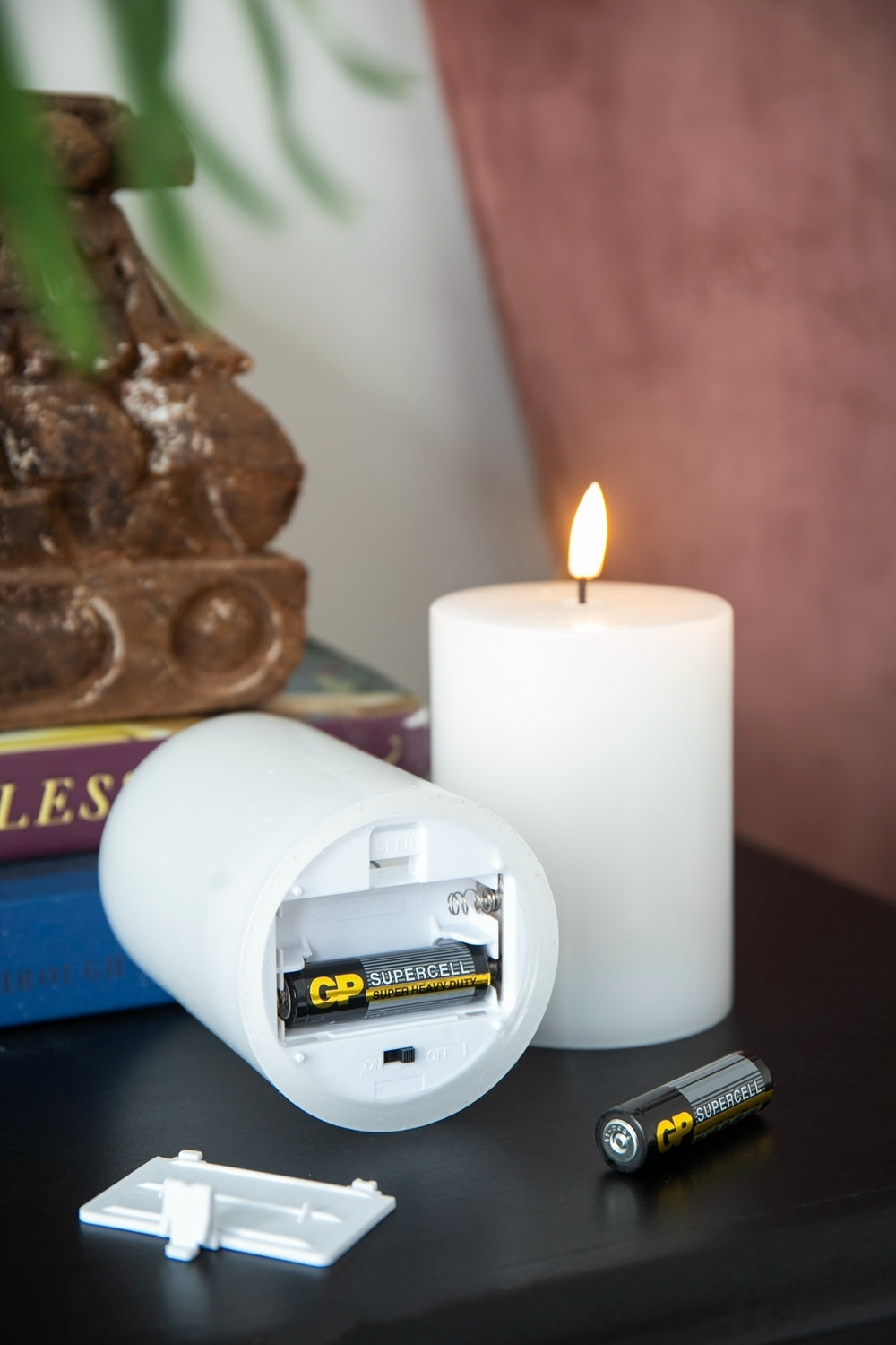 Elmcrest Contemporary Candles with Remote Control Timer