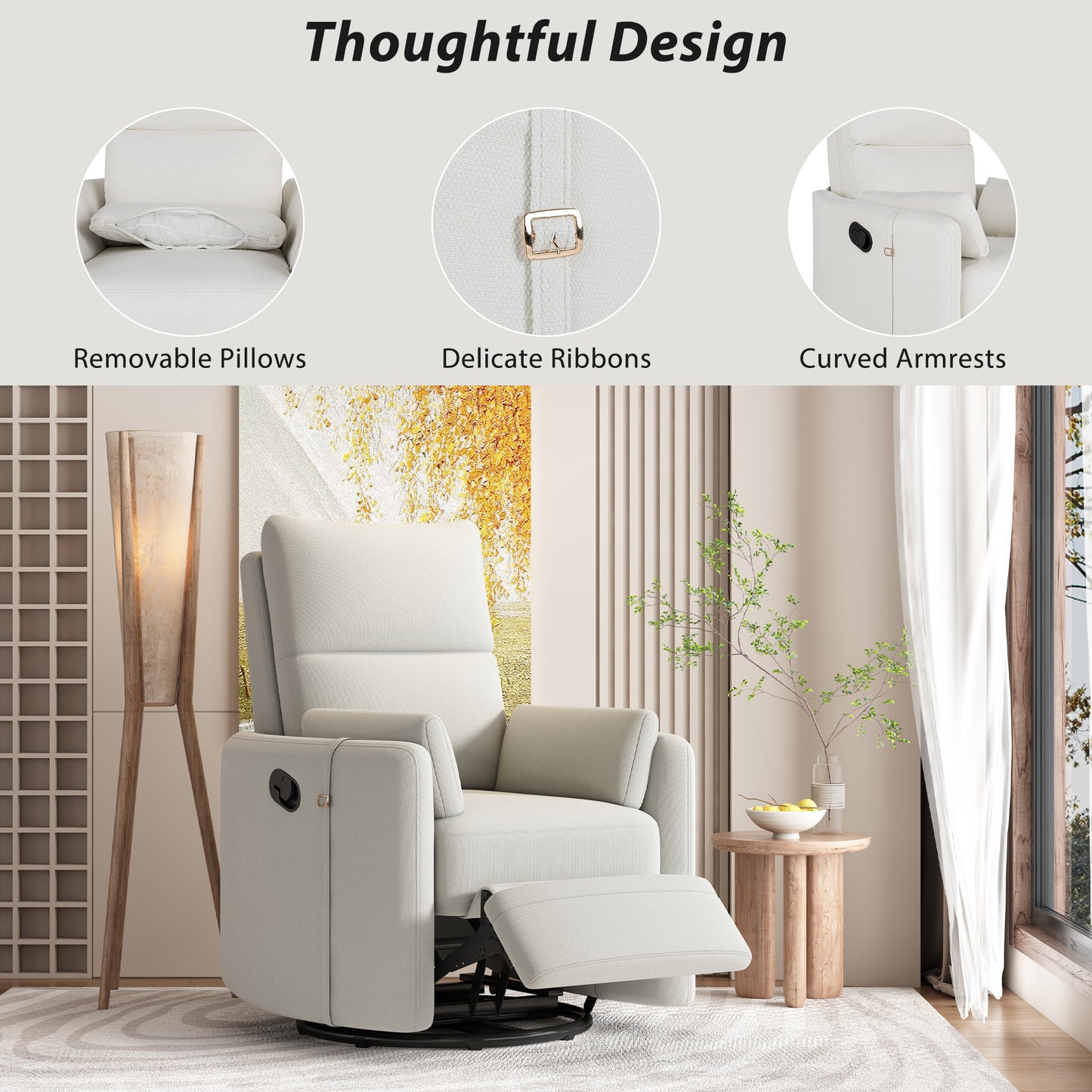 Westport Contemporary Swivel Rocker Recliner
