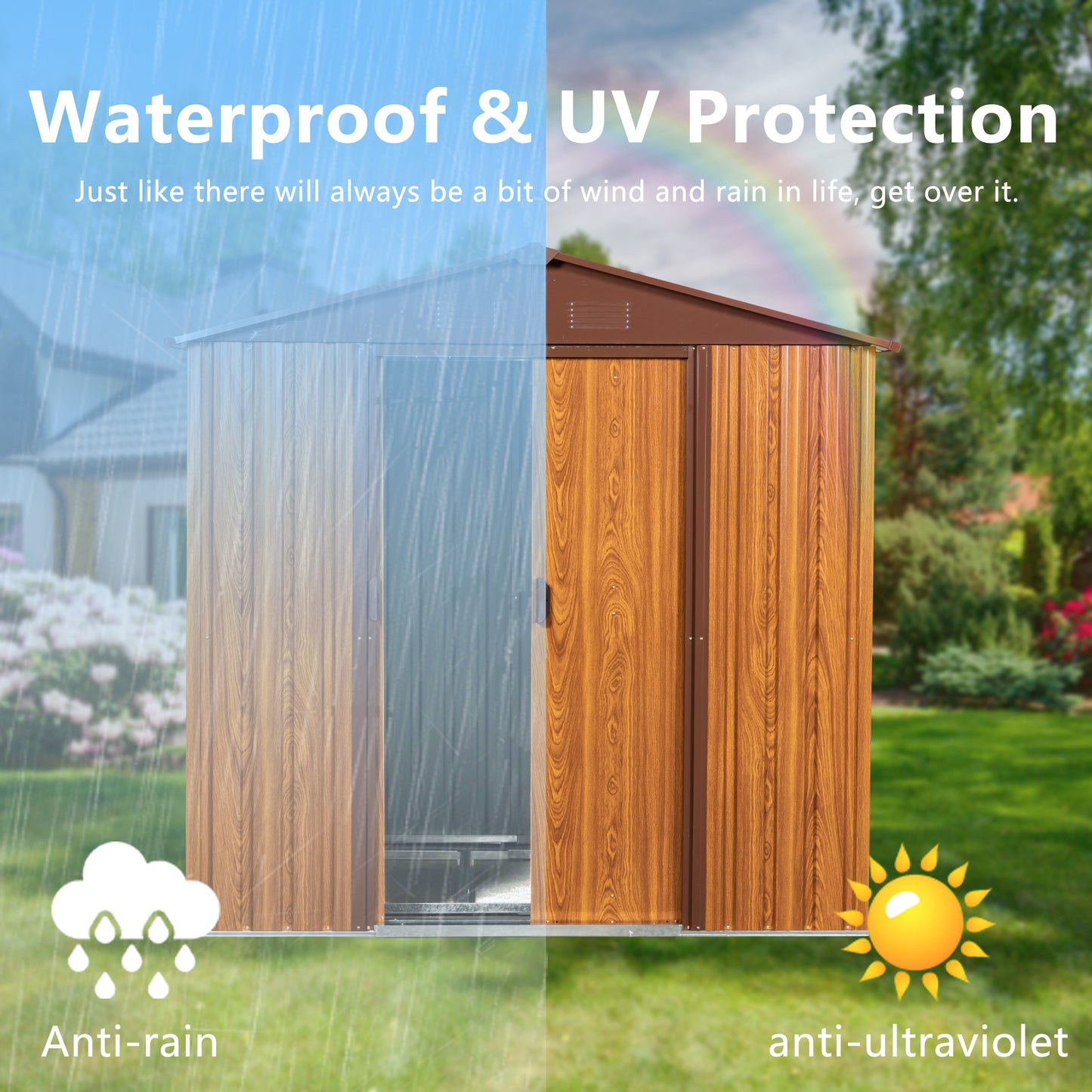 Marites Industrial Woodgrain Metal Storage