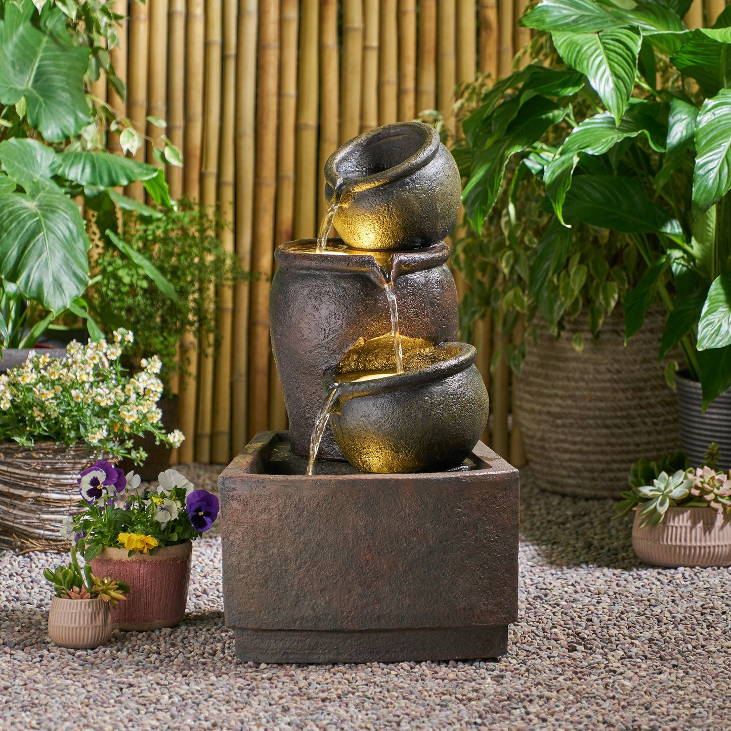 Centerville Modern Rustic Outdoor Fountain