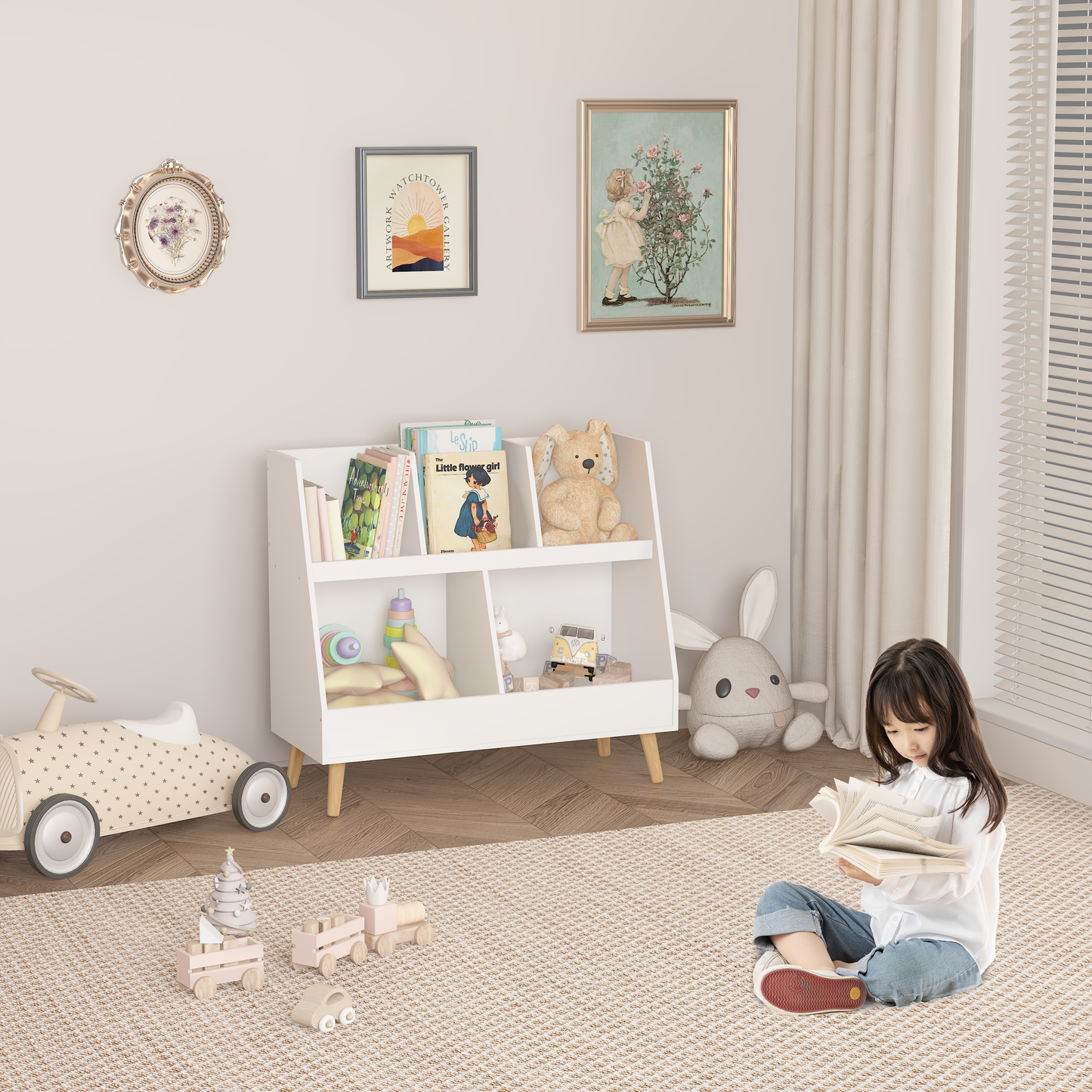 Healdsburg Craftsman Kids shelf Cubbies Organizer