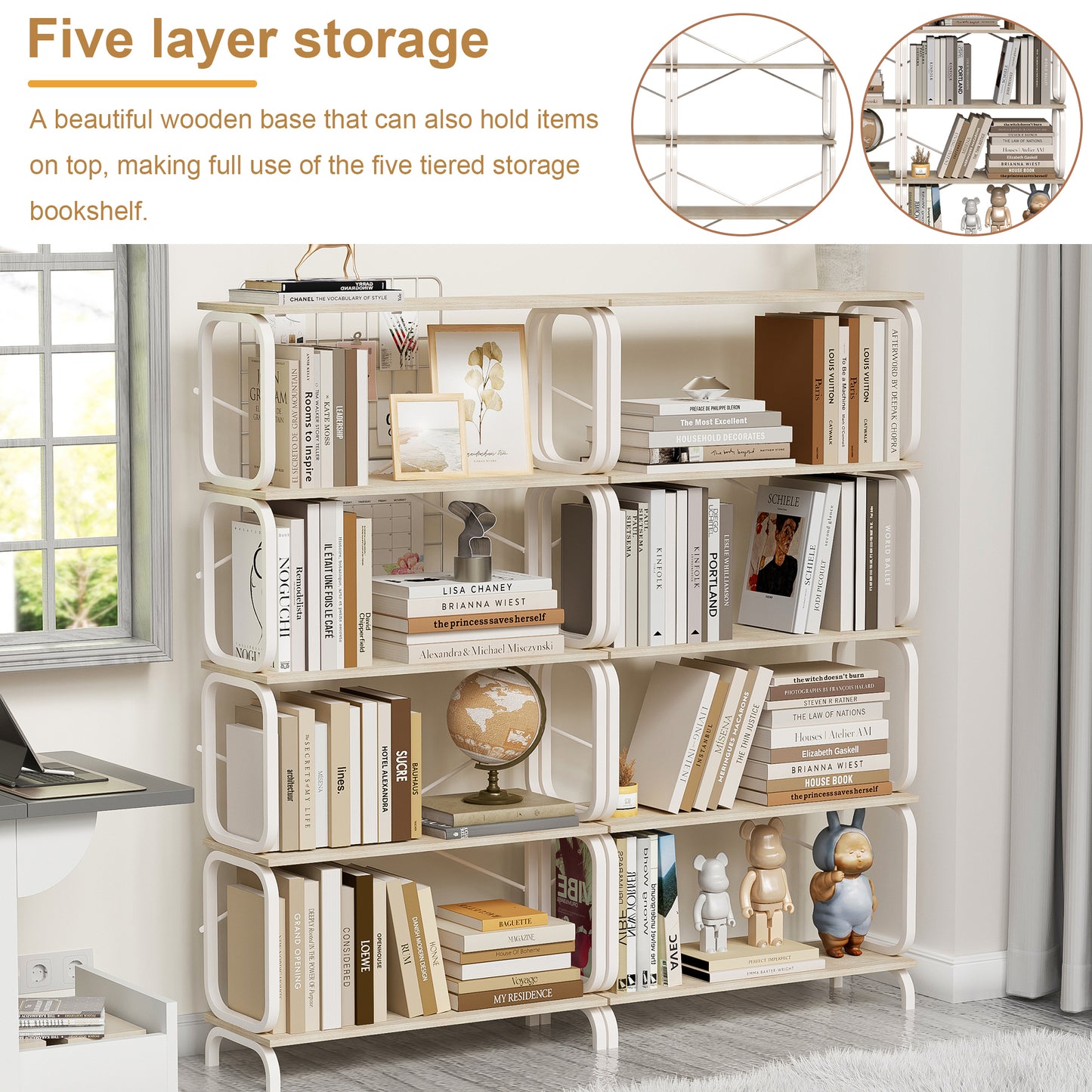 Marites Industrial Open Bookshelf Metal Frame
