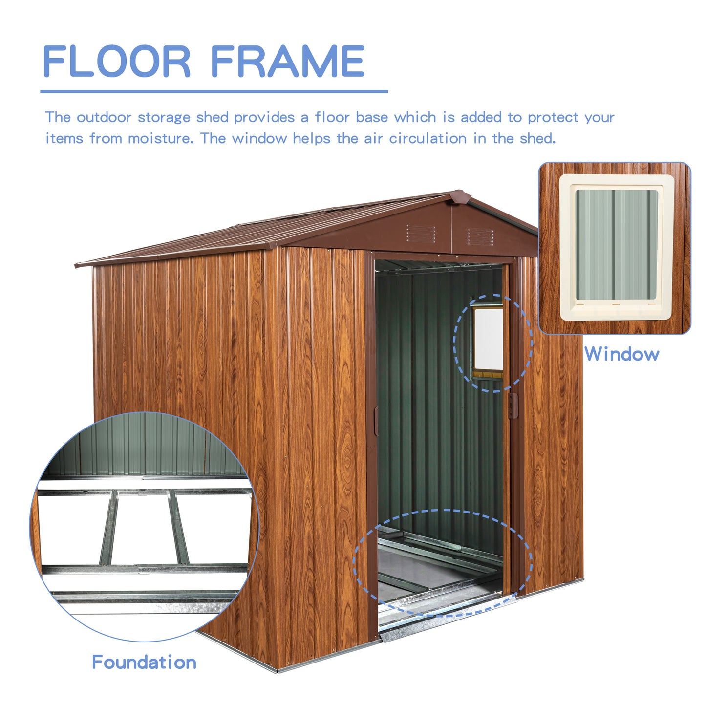 Calista Industrial Outdoor Metal Storage Shed