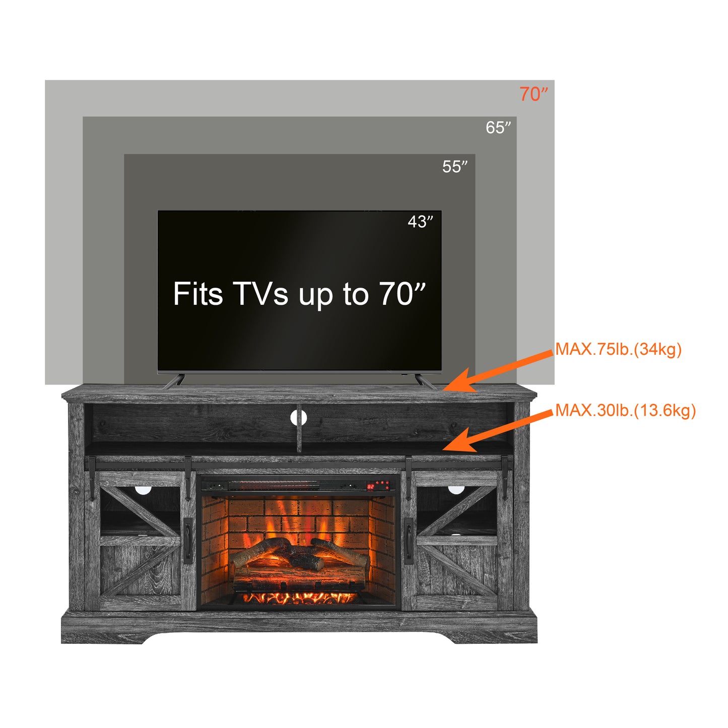 Fitch Modern Electric Fireplace Entertainment Center