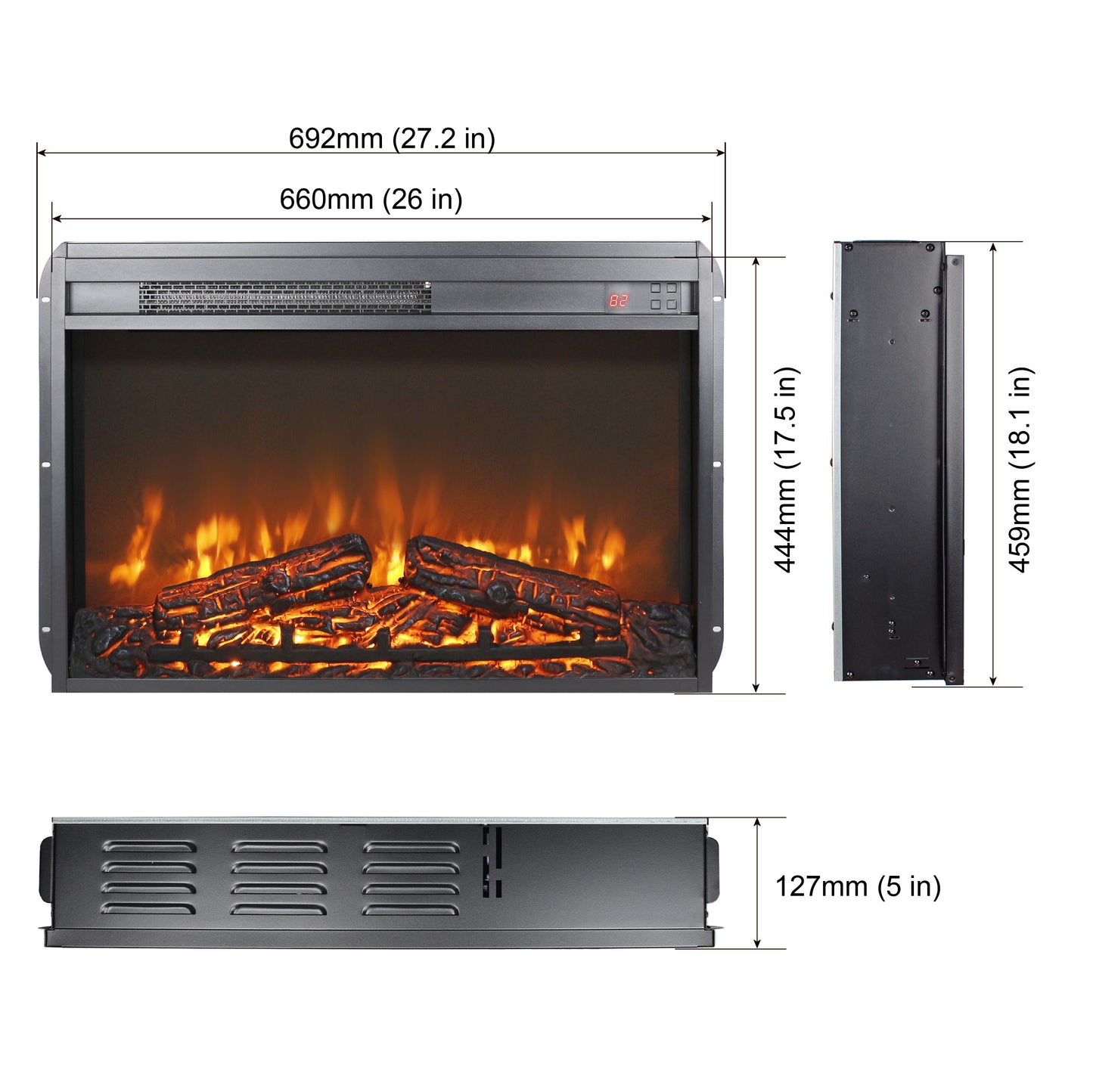 Somerset Modern Thin Electric Fireplace