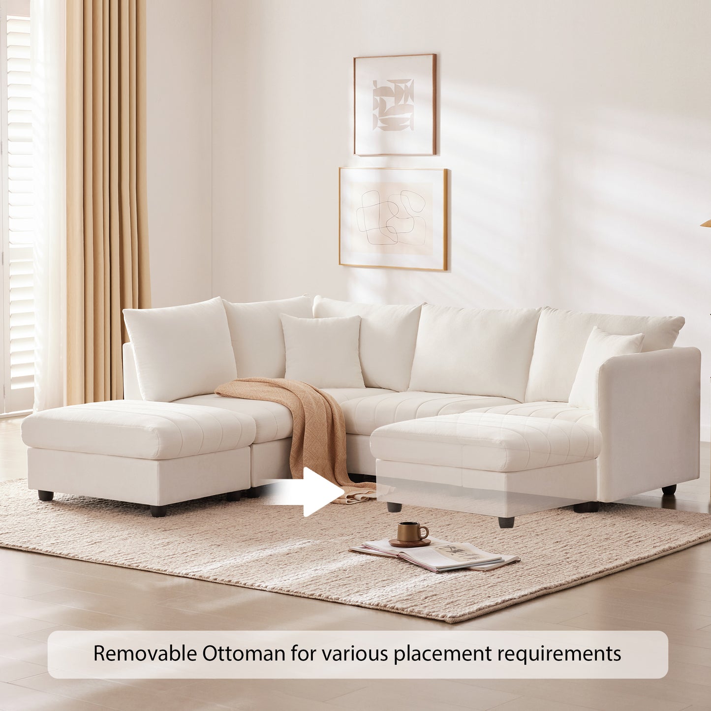 Amity Modern Modern Stripe Sectional Sofa